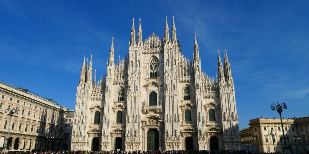 Stunning view of the iconic Milan Cathedral on a bright day.